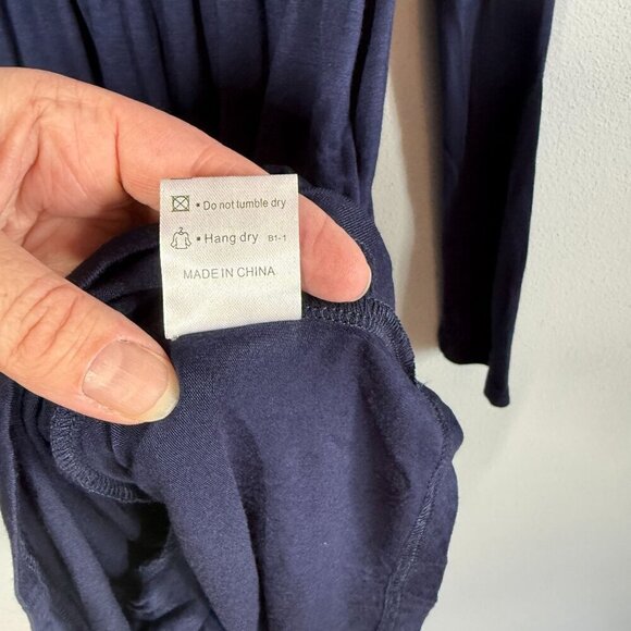 HiMONE Womens Navy Blue Long Sleeve Casual T-Shirt Swing Dress Size Small NEW - Picture 11 of 11